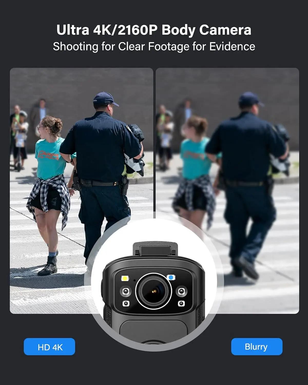 BOCombination-Caméra Linge VB4K5 4K, IP68, GPS, portée par le corps, caméra de police 128 Go, enregi