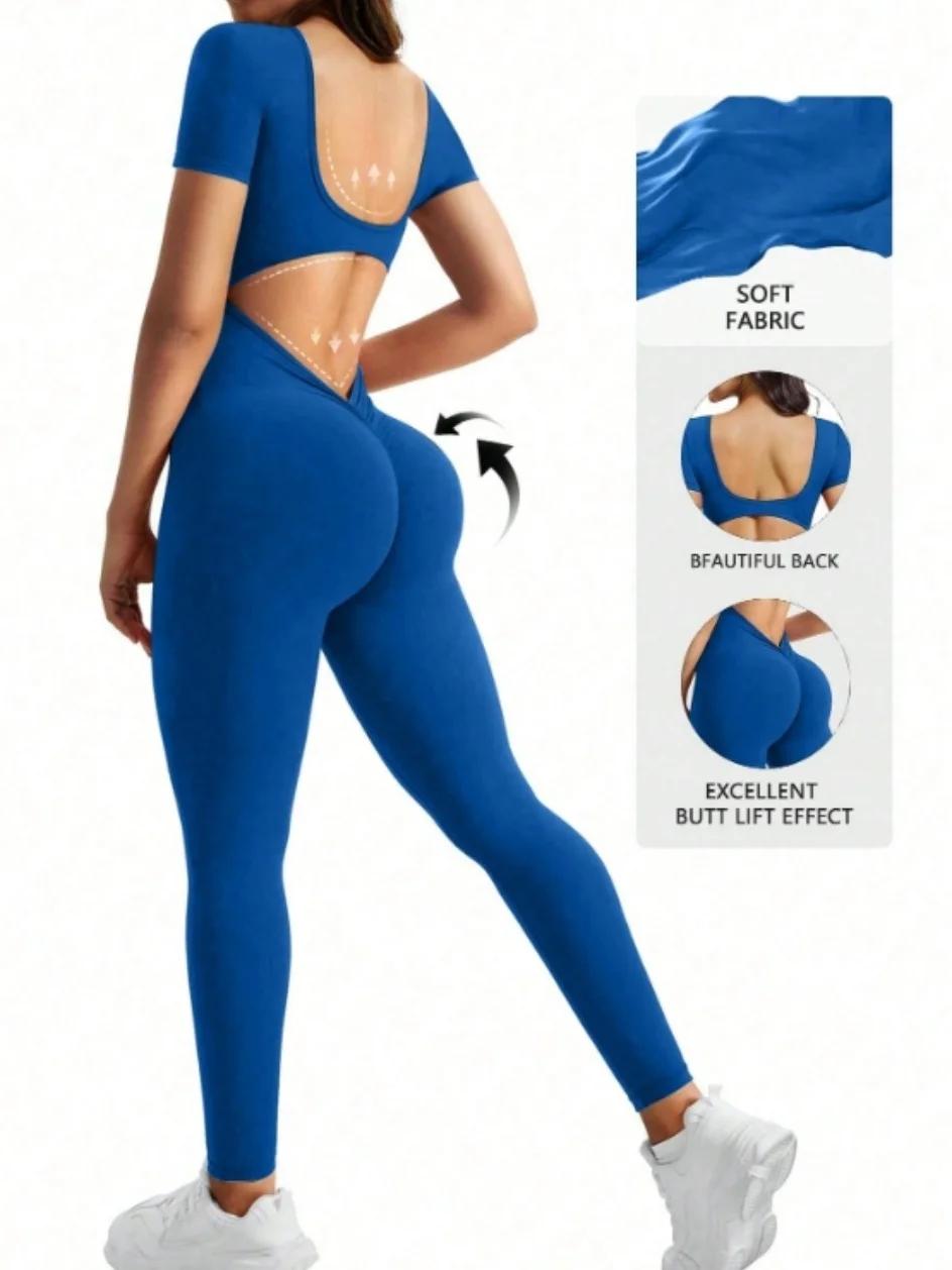 Body une pièce spandex sans couture levage hanches vêtement sport fitness femmes