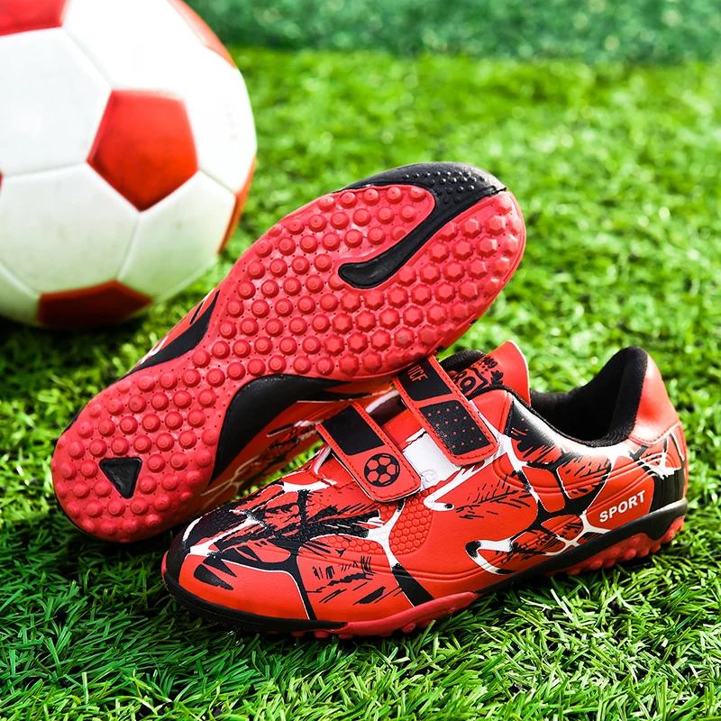 Bottes de football antidérapantes pour enfants avec crampons de gazon - Chaussures d'entraînement et futsal