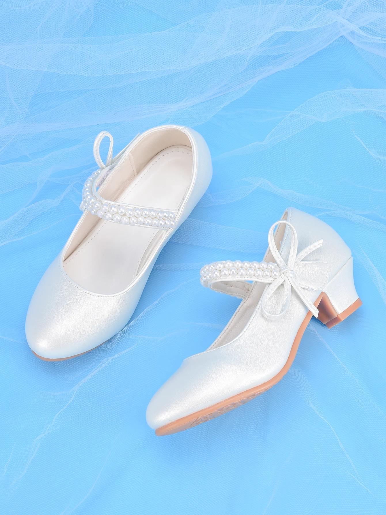 Talons hauts Princess Fashion pour filles, blancs, idéaux pour les robes, les spectacles, les fêtes