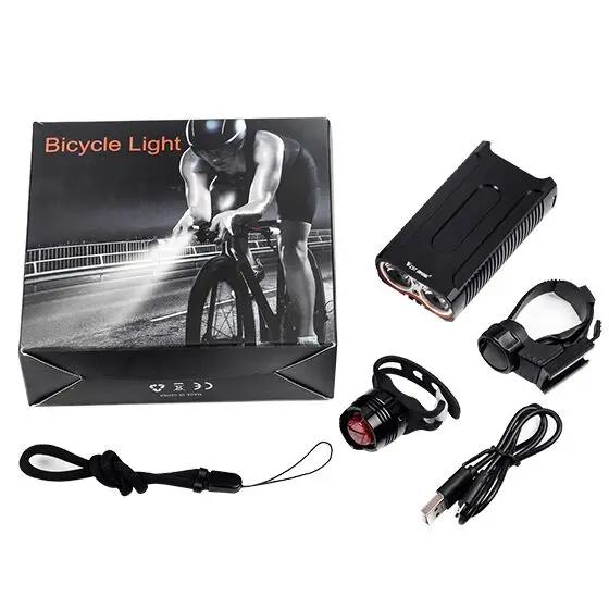 WEST BIKING-enquêter avant étanche à 2 LED pour vélo de route et VTT, éclairage de sécurité à haute