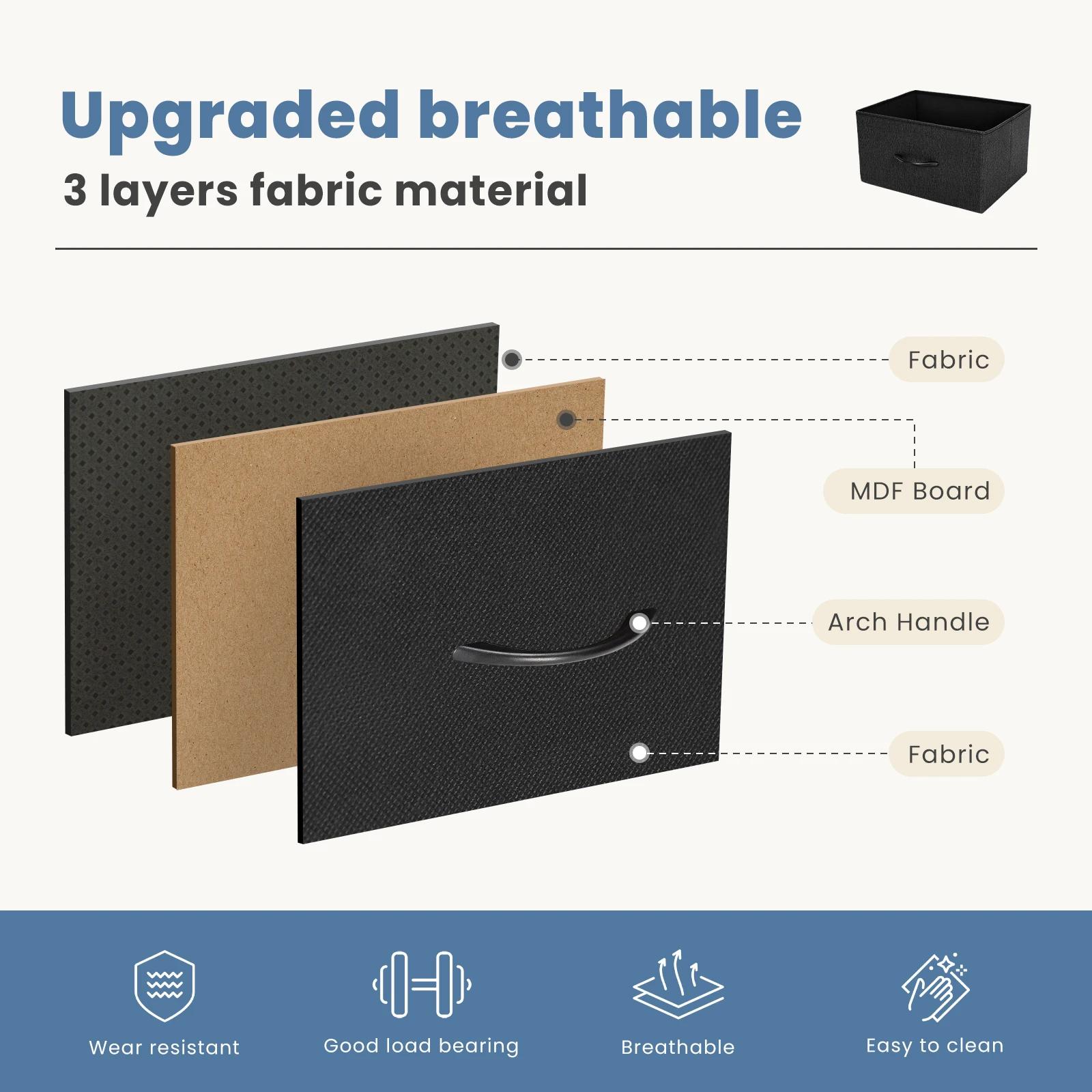 JHK Desser pour chambre à coucher avec 7 tiroirs en tissu organisateur placard de rangement poitrine