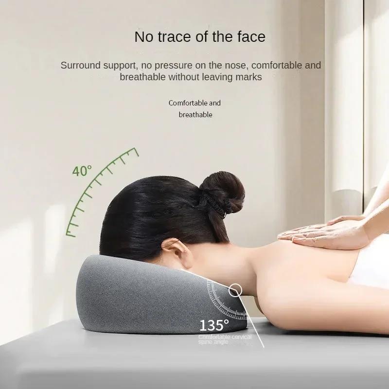 Oreiller de massage ergonomique pour salon de beauté, mousse à mémoire de forme, soutien-tête respir