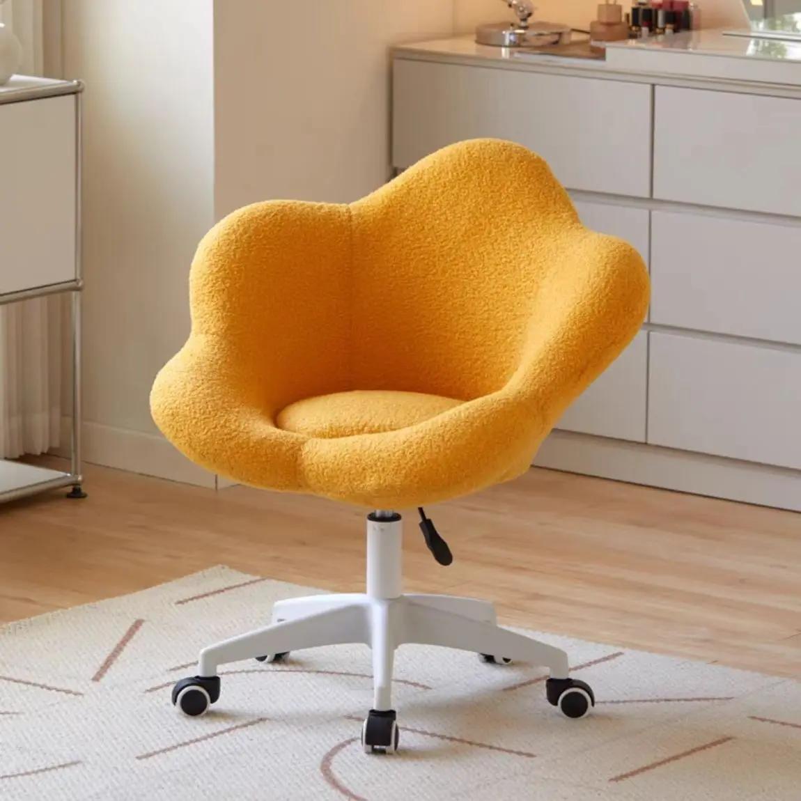 FORMWELL-Chaise de Bureau à Domicile en Laine d'Agneau Réglable, avec Dossier Mi-Dessus, Touffeté Mo