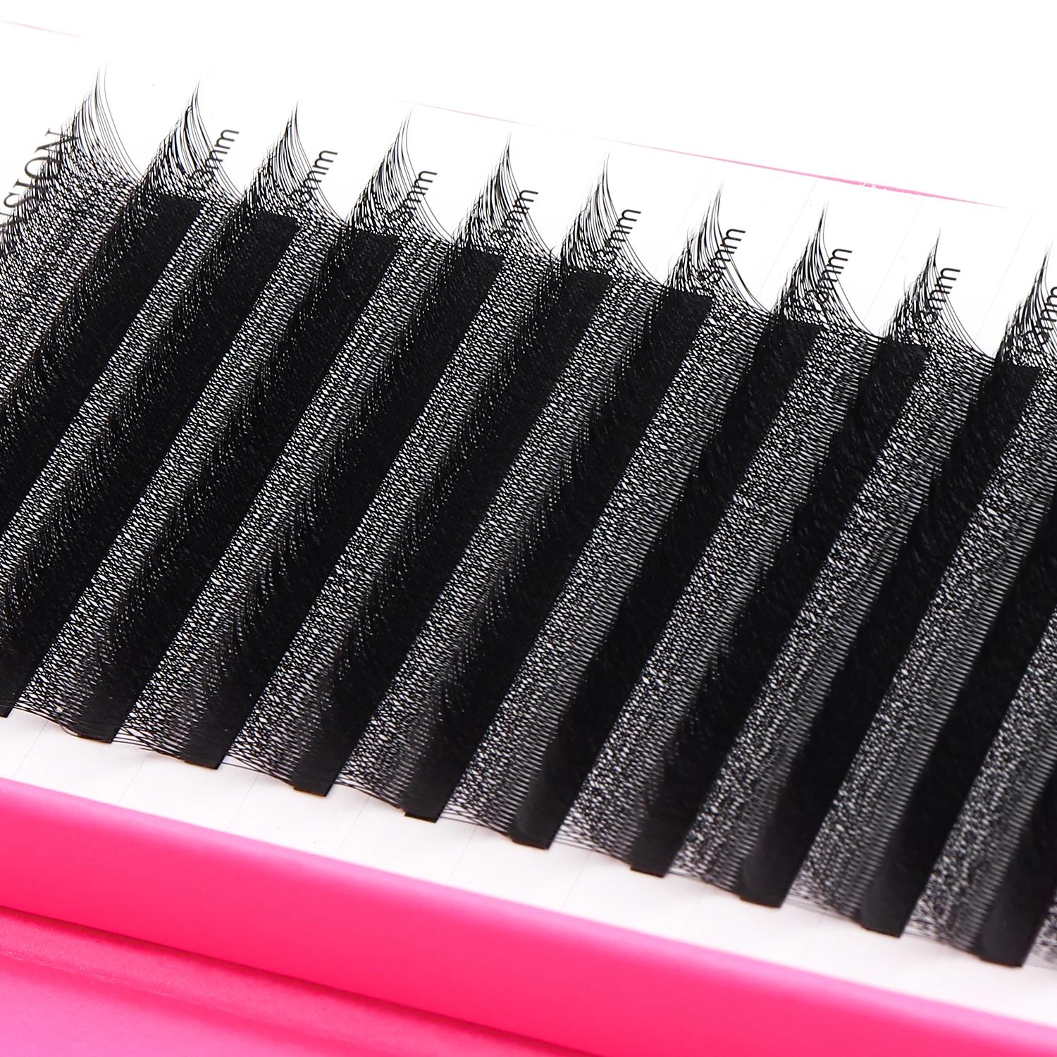 XIUSUZAKI 5 plateaux/lot 4DW forme Extension de cils préfabriqués Volume ventilateurs Extensions de