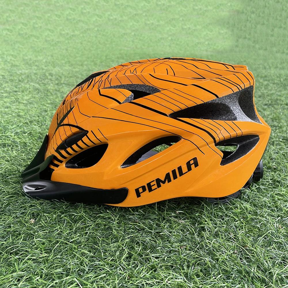 Casque de vélo de montagne ultraléger à rayures avec pare-soleil, casque de vélo VTT DH, sports de p