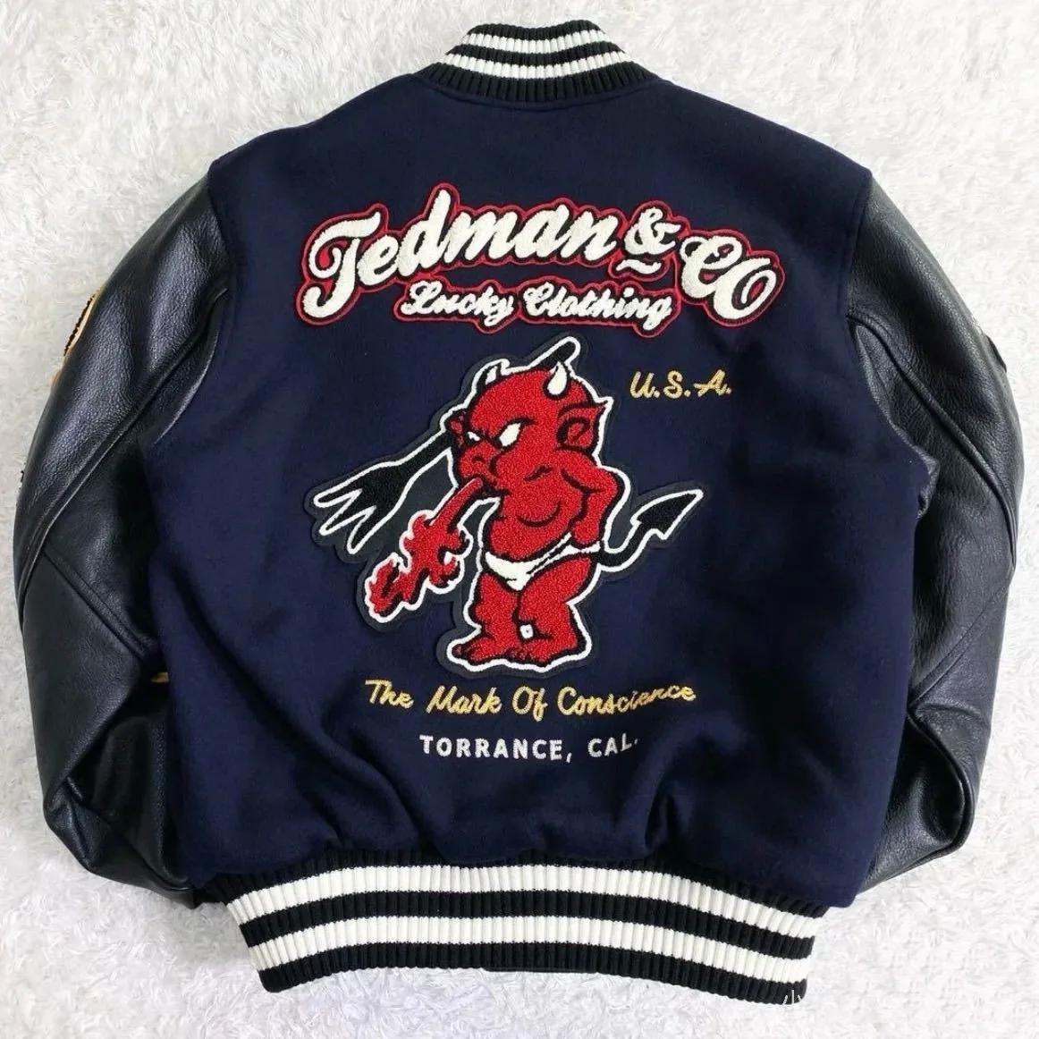 Veste de baseball streetwear pour homme avec manches en cuir PU et broderies, idéale pour le printem