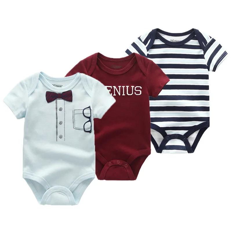 Kiddiezoom Lot de 3 Bodys Bébé Unisexe à Manches Courtes en Coton Doux 100% avec Motifs de Dessins A