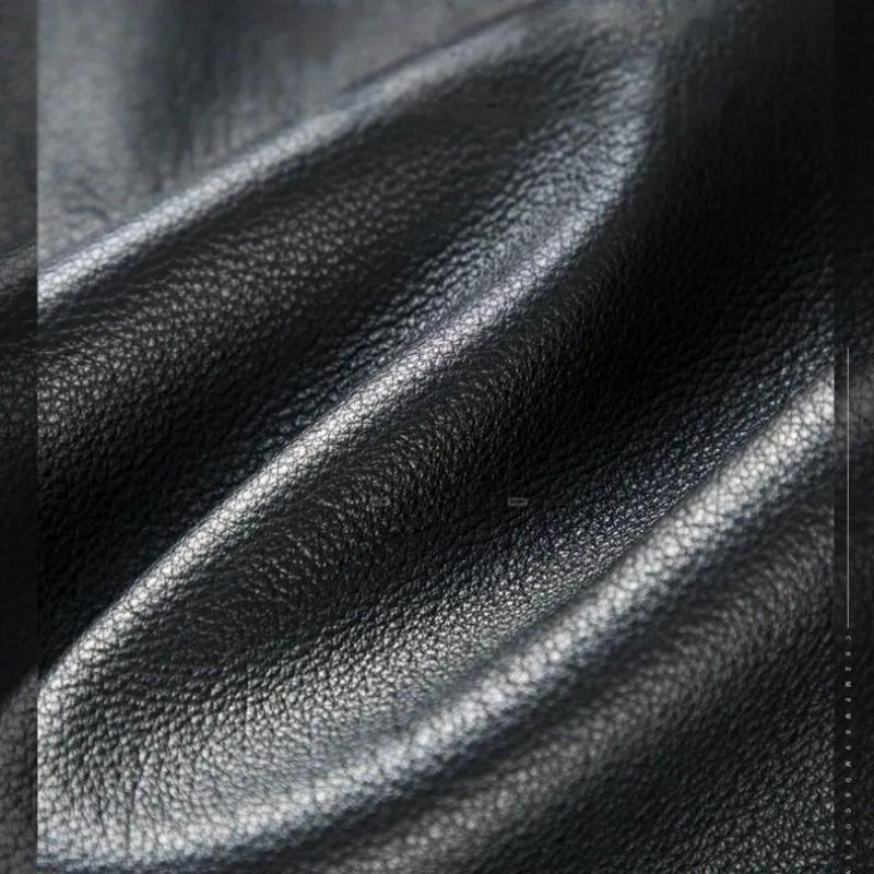 Pantalon en cuir de vache véritable pour hommes, coupe ample, chaud, coupe-vent, pour moto, pour l'e