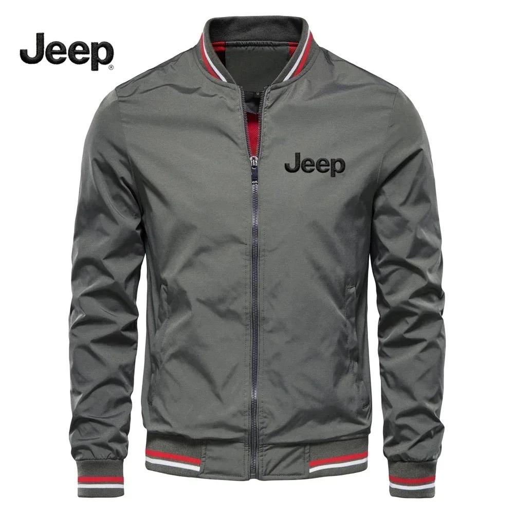 Veste Jeep à col montant pour le printemps et l'automne, veste de baseball décontractée de haute qua