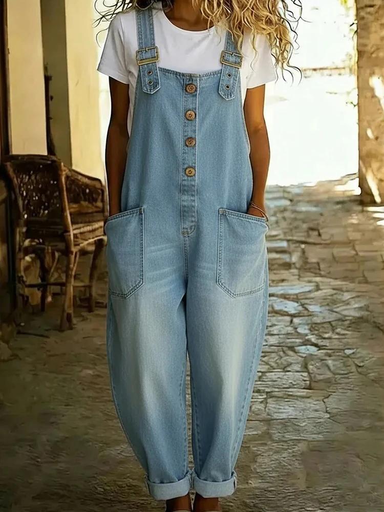Nouvelles combinaisons vintage sans manches pour femmes, décontractées, amples, unies, patchwork, po