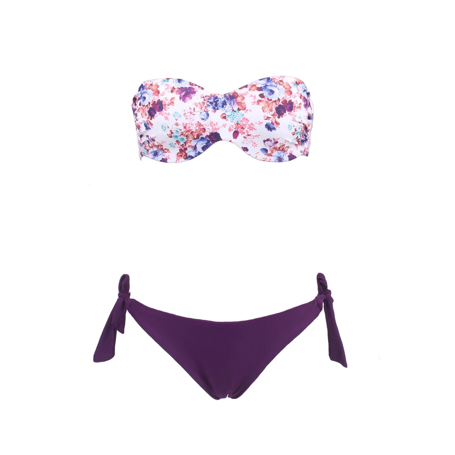 Maillot de bain brésilien sexy pour femmes, bikini push-up, col licou, style floral, vêtements de pl