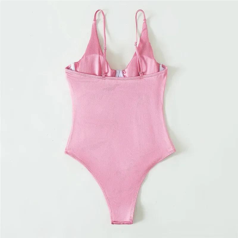 Sexy rose Push Up maillots de bain pour femmes une pièce maillot de bain femmes 2026 à armatures bod