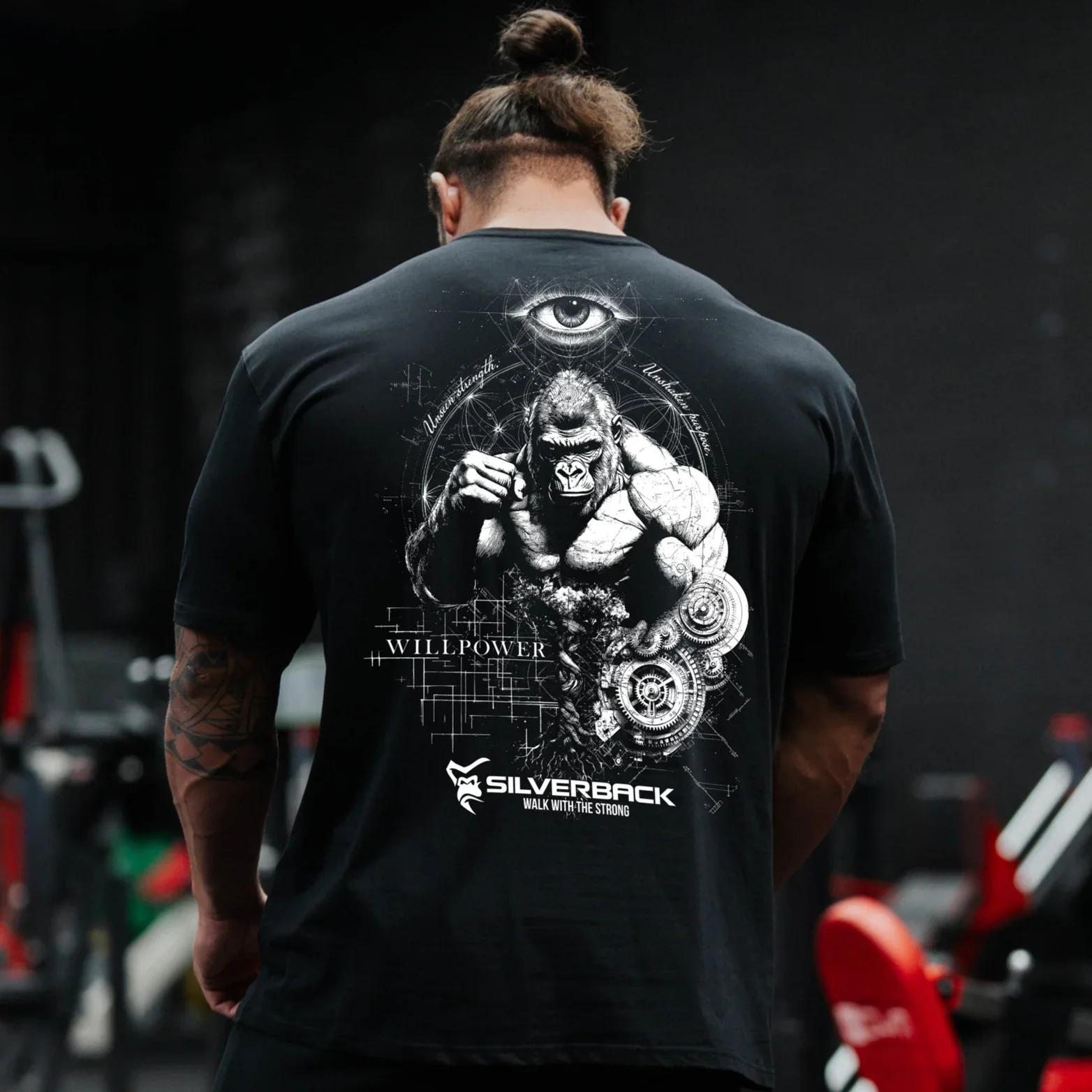 SILVERBACK 2025 T-shirts fitness à manches courtes pour hommes et femmes, T-shirts amples à col rond