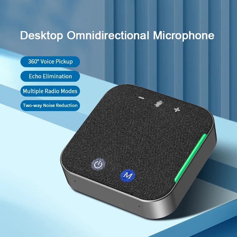 Eppfun-Haut-parleur Bluetooth avec micro, microphone de conférence à couverture vocale à 360 °, amél