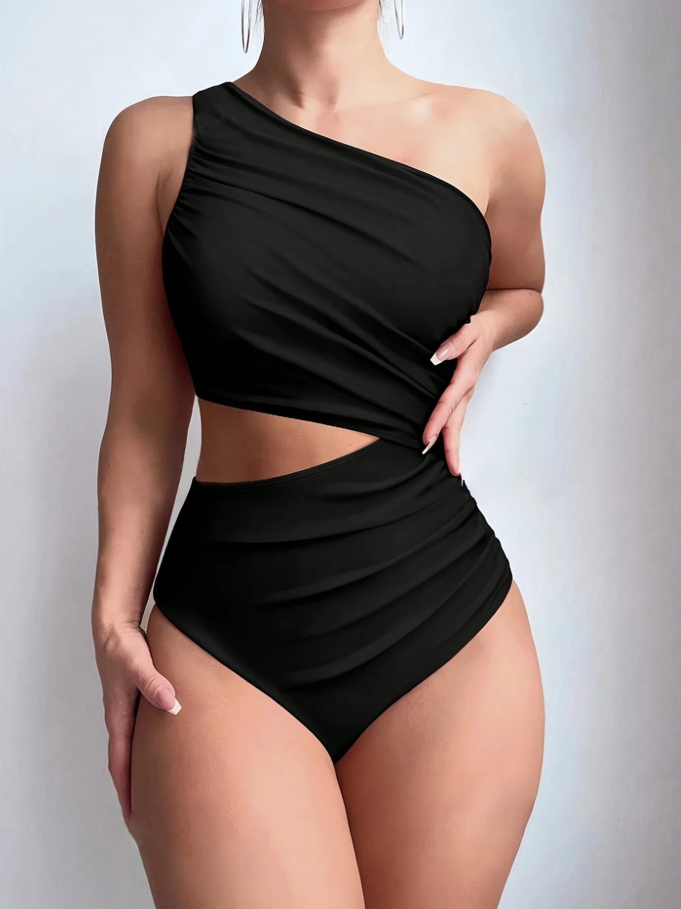 Ensemble de maillot de bain sexy pour femmes, combinaison creuse, maillot de bain de plage, document