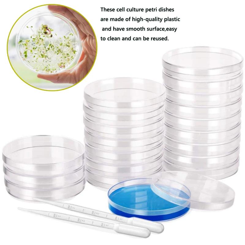 Boîtes de pétri en plastique 35-90mm, plat de Culture cellulaire résistant aux hautes températures a