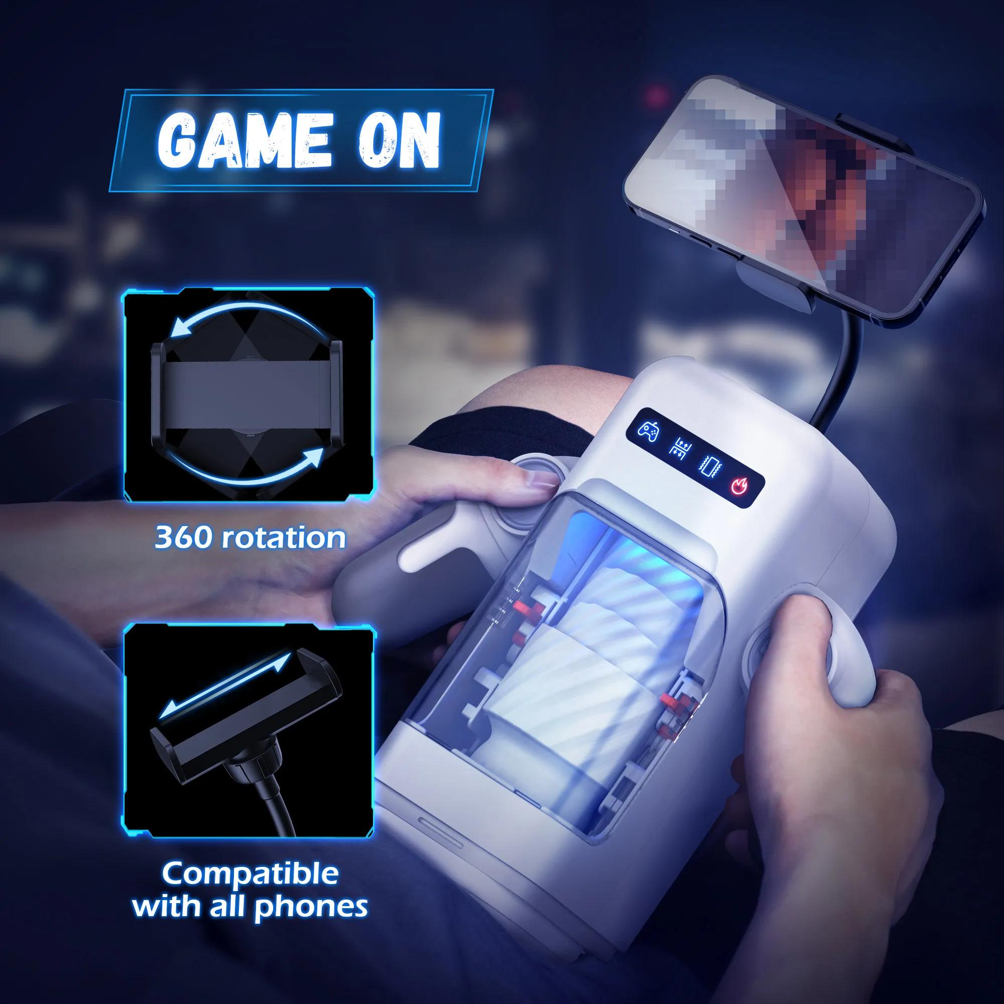 KUSHOR-Robot existent pour Homme, Support de Téléphone, Vibration Chauffante, Machine à Fellation, V
