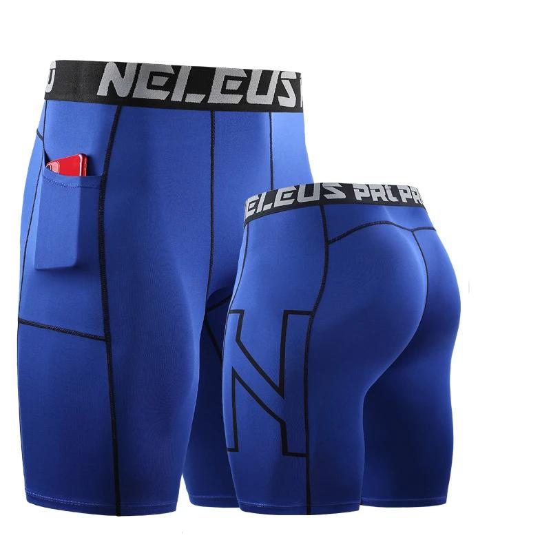 Short de course pour hommes avec collants de poche, vêtements de sport, Fitness, séchage rapide, bas