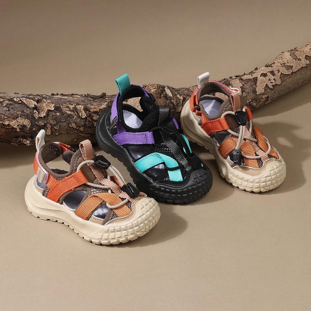 Nouvelles sandales d'été 2025 pour garçons, chaussures de sport respirantes en maille pour enfants,