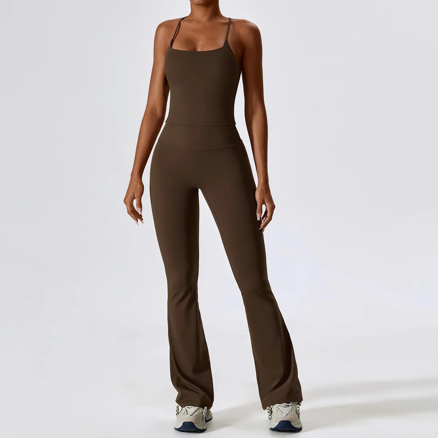 Ensemble survêtement 2 pièces femme haut court manches longues leggings yoga gym
