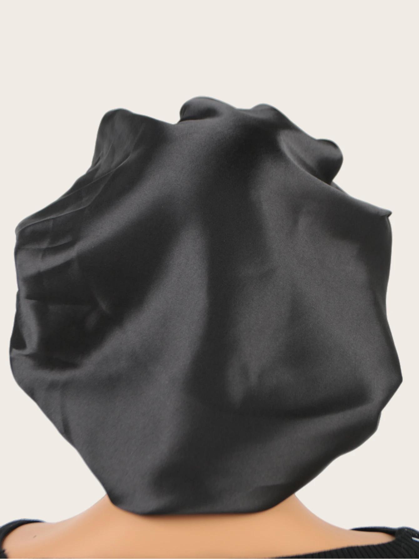 Bonnet de nuit unisexe en Satin soyeux, bandeau élastique, Extra Large, avec bande élastique de qual