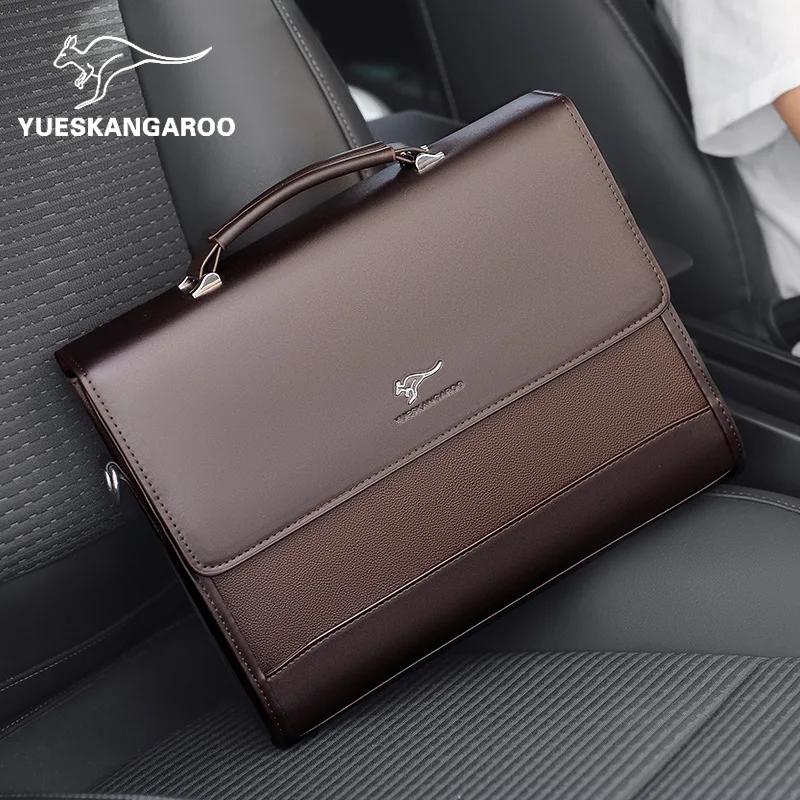 Porte-documents en cuir PU pour hommes, sac à main de styliste, mode Business, messager à bandoulièr