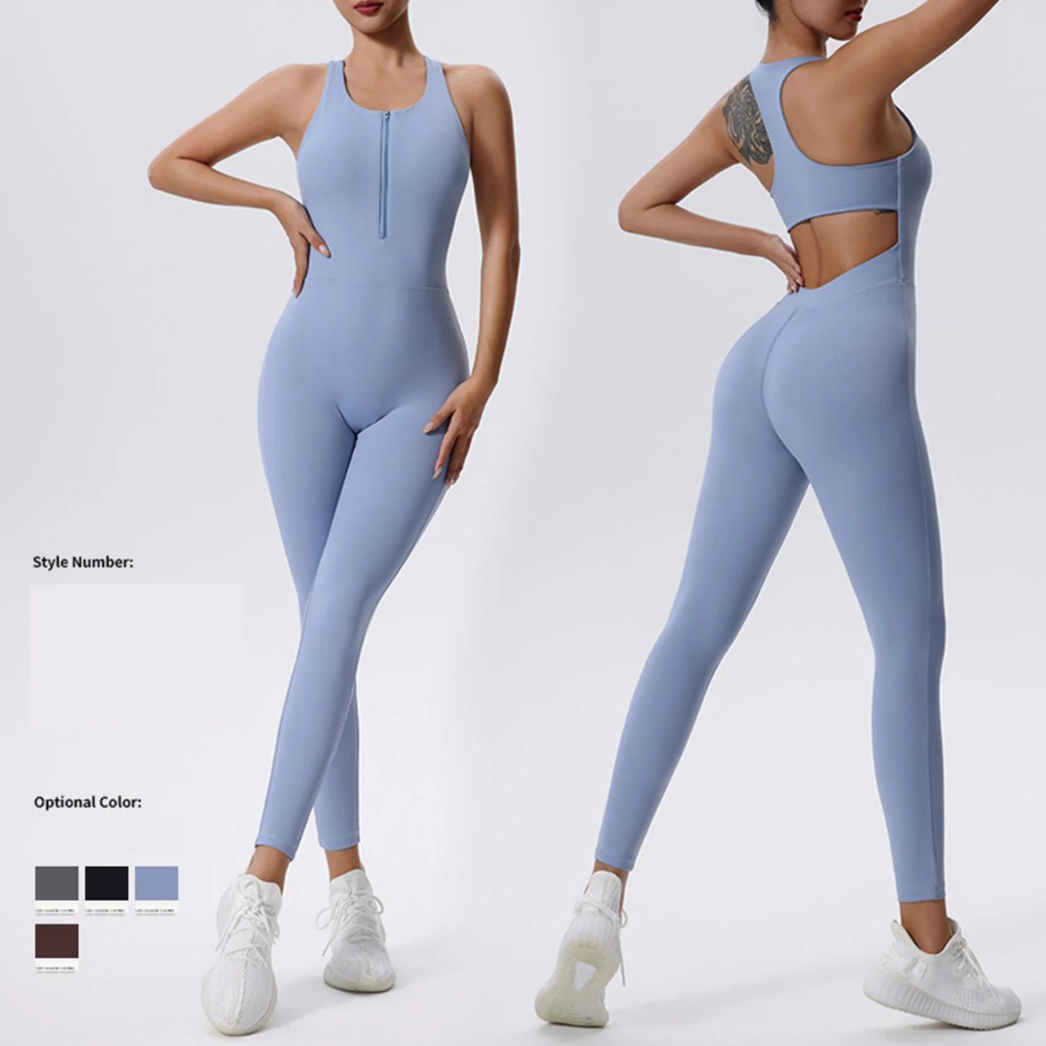 Ensemble de Yoga combinaison femmes pleine saisons décontracté Fitness combishort sportif sans manch
