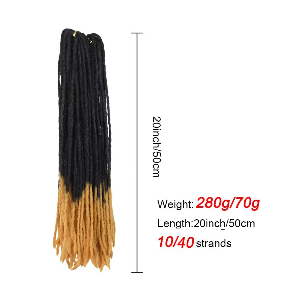 20 pouces doux Dreadlocks droite Crochet cheveux tresses Extensions de cheveux synthétiques Kanekalo