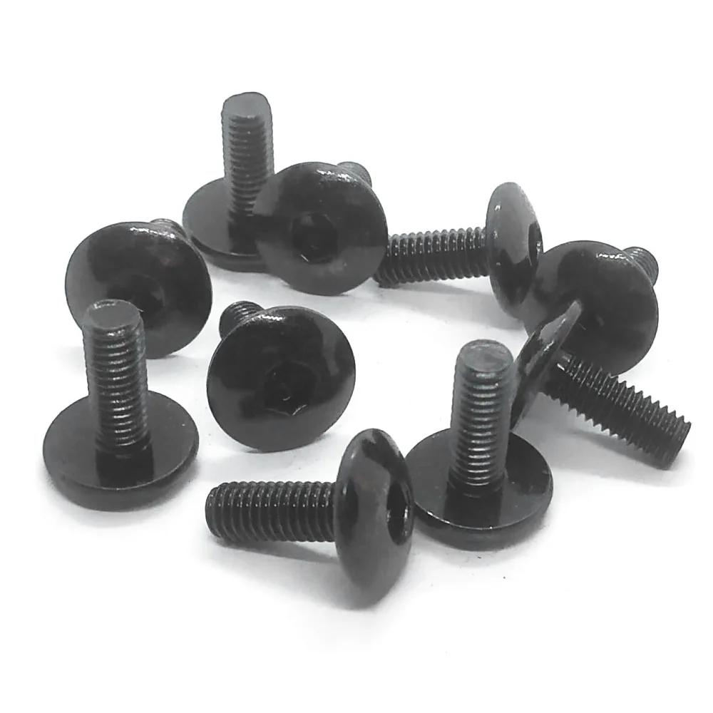 Vis à douille hexagonale à grande tête plate noire, boulons M6 antirouille, placage de Zinc noir pou