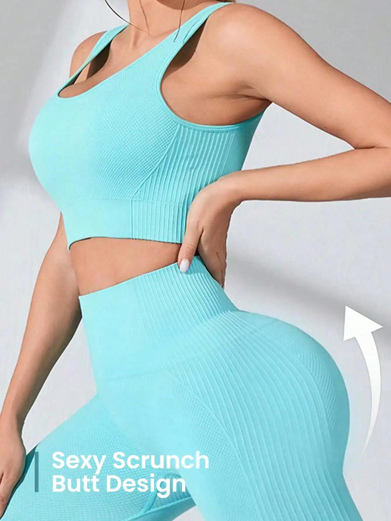 Ensembles d'entraînement pour femmes 2 pièces – Leggings de yoga sans couture et soutien-gorge de sp