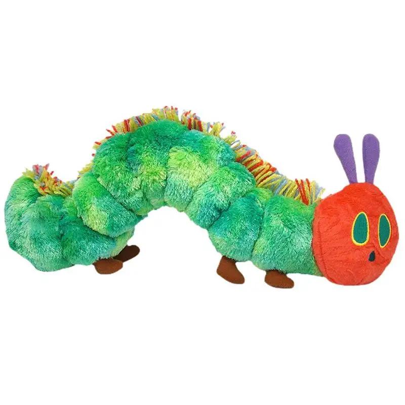 Jouet doux chenille de 22CM, poupées d'animaux en peluche en coton vert, joli cadeau créatif très af