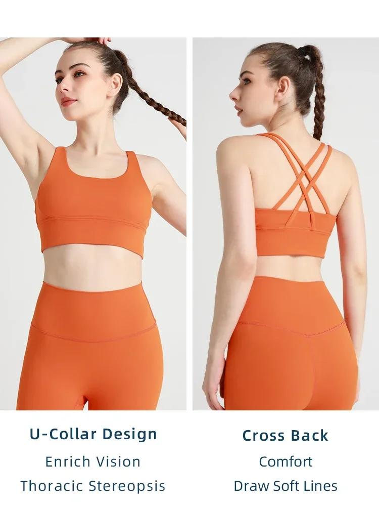 Soutien-gorge de sport Sexy pour femmes, gilet de Fitness, haut de sport, dos croisé, Yoga, course à