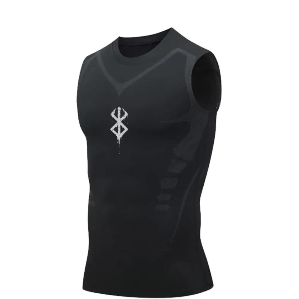 Chemise sans manches à Compression pour hommes, gilet de Sport, Fitness, basket-ball, Manga, débarde