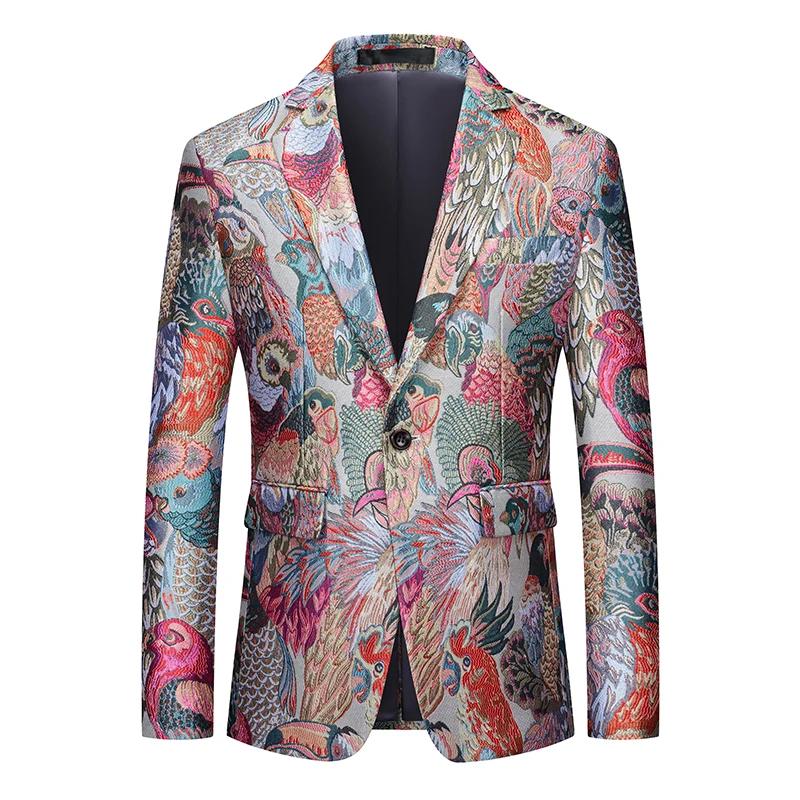 Blazer de Luxe en Jacquard à 1 Bouton pour Homme, Vêtement à la Mode, ix, Scène, Mariage, Tendance,