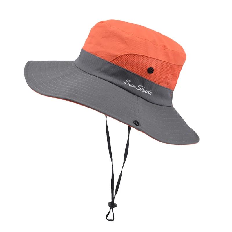 Chapeau de pêcheur pliable en plein air, pour cyclisme, voyage, pêche, soleil, maille respirante, ch