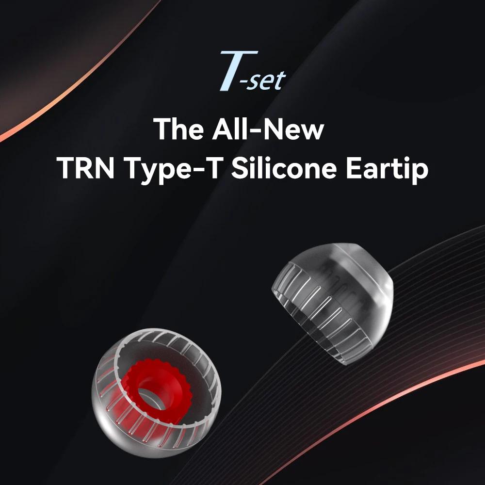 Embouts auriculaires en Silicone TRN T, Structure à Double Support, 3 paires d'écouteurs, casque d'é