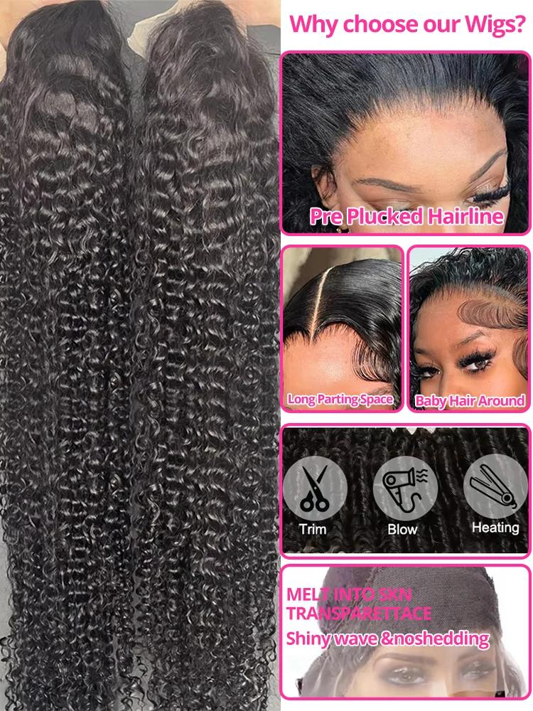 CEXXY Perruque Boucles Cheveux Humain Perruque Cheveux Humain Sans Colle perruque sans colle prête à