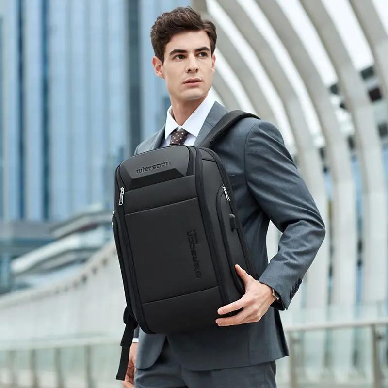 Wiersoon sac à dos d'affaires pour hommes sac à dos étanche grande capacité affaires multifonctionne