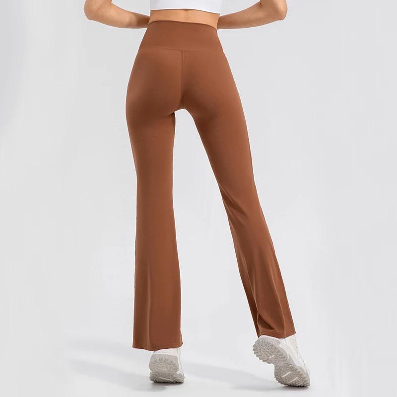Pantalon de yoga femme taille haute - Extensible doux évasé pour sport gym confort optimal