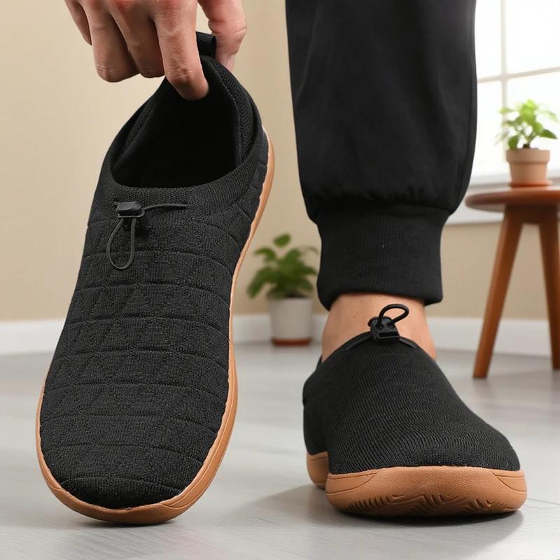 Nouveaux hommes pieds nus chaussures large orteil boîte minimaliste anti-dérapant chaussures de marc