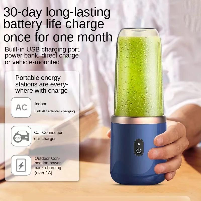 Mélangeurs de jus de fruits portables, Mini bouteille électrique personnelle d'été, USB, 6 lames, pr