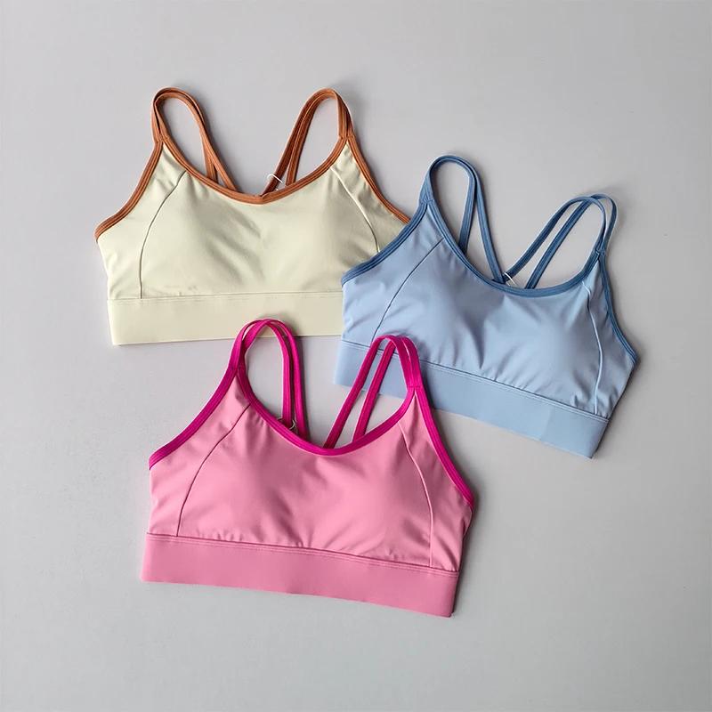 Femmes Sport soutien-gorge haut Push Up Fitness fixe avec coussinet Yoga soutien-gorge sous-vêtement