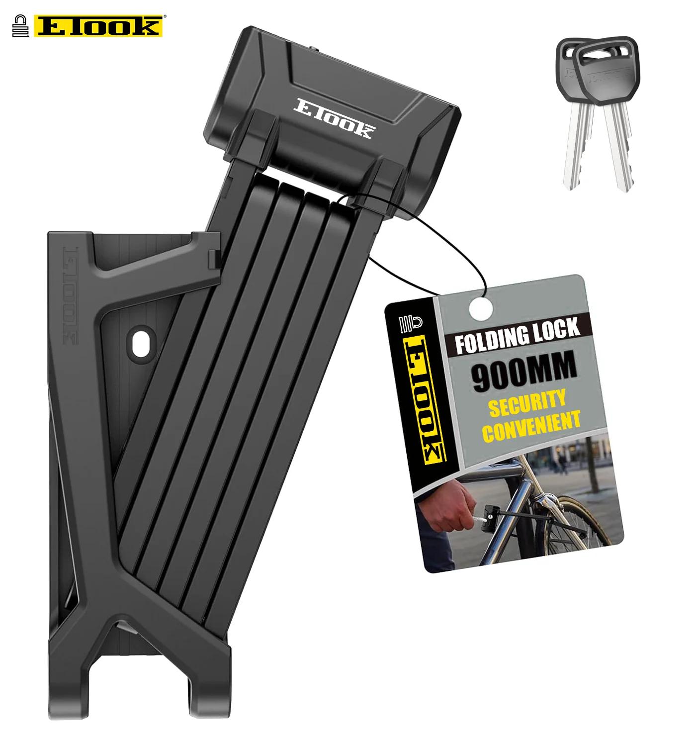 Serrure anti-vol pliable ETOOK pour vélo VTT scooter moto - Acier allié robuste anti-cisaillement hydraulique