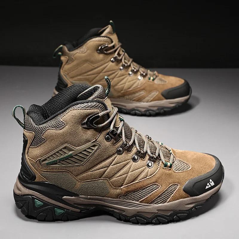 Bottes de randonnée homme imperméables en daim HIKEUP - Trekking, militaire et hiver extérieur