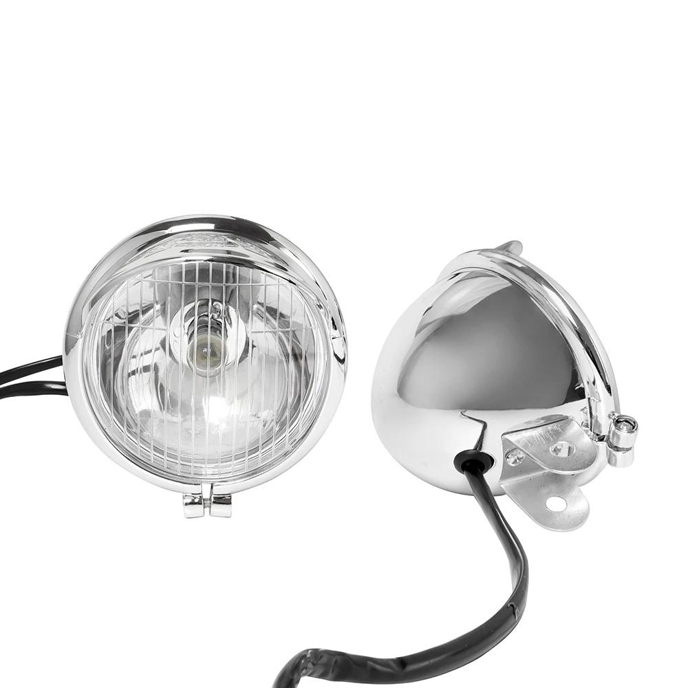 Phares antibrouillard universels chromés pour moto, lampe de sauna, DC 12V, Harley Touring Sportster