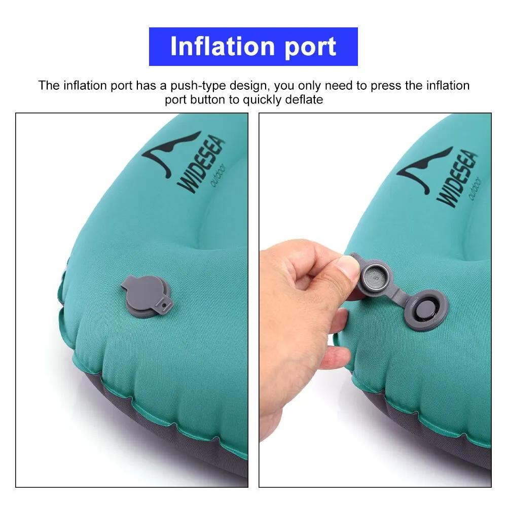 Widesea – oreiller gonflable Portable, équipement de Camping, coussin d'air pliable et compressible,