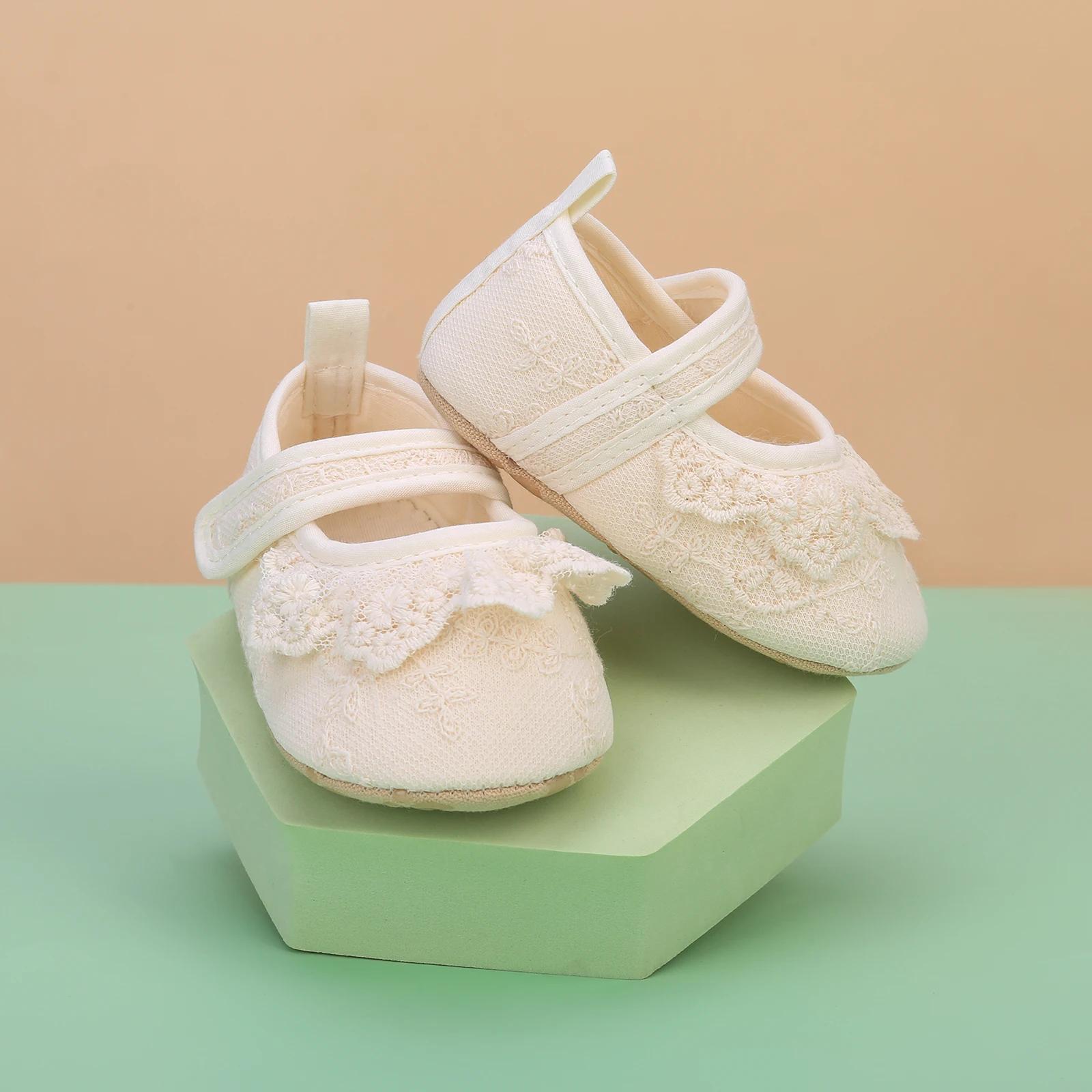 BeQeuewll infantile bébé filles chaussures antidérapantes à semelles souples dentelle nœud papillon