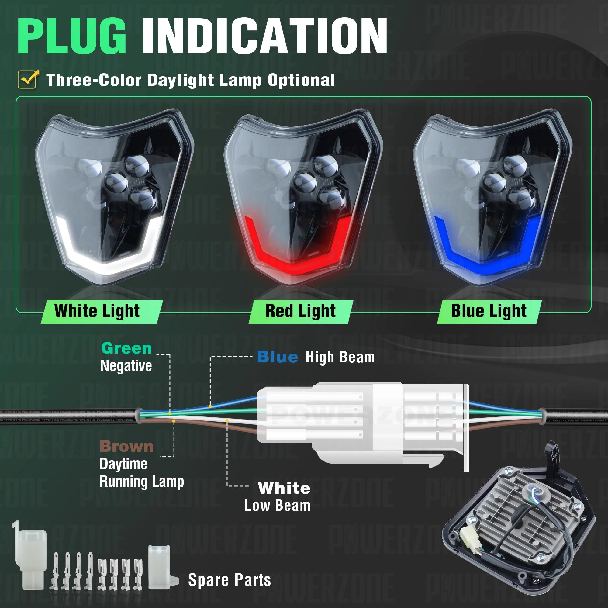 PowerZone moto phare phare Supermoto carénage pour KTM EXC SXF MX Dirt Bike Enduro phare