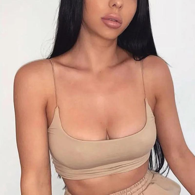 Débardeur en fibre de coton pour femme, bustier en Y, soutien-gorge banrib non rembourré, haut court